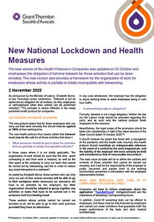 New National Lockdown and Health Measures