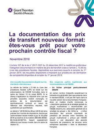 La documentation des prix de transfert