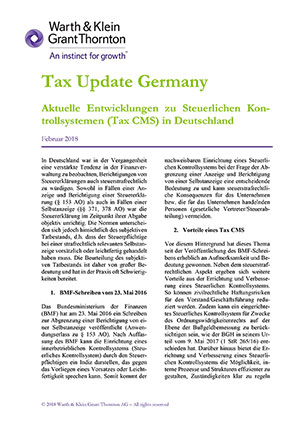Newsletter Tax Update Germany 1-2018 Tax CMS