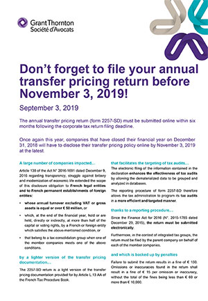 Pensez à déclarer votre politique de prix de transfert avant le 3 novembre 2018 !