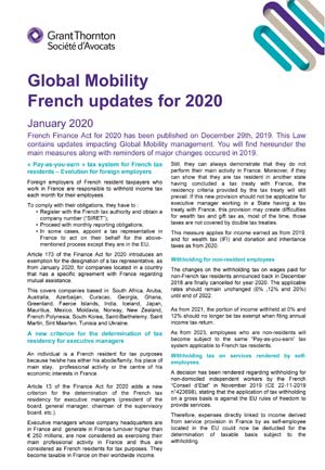 Global Mobility French updates for 2020
