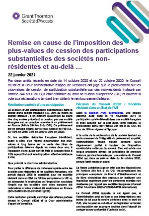 Plus-values de cession de participation substantielle