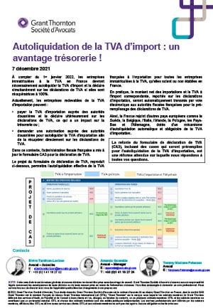 Autoliquidation de la TVA d’import : un avantage trésorerie !