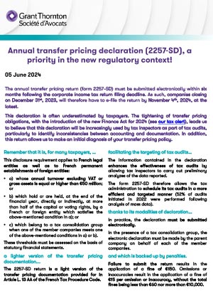 Annual transfer pricing declaration (2257-SD) 