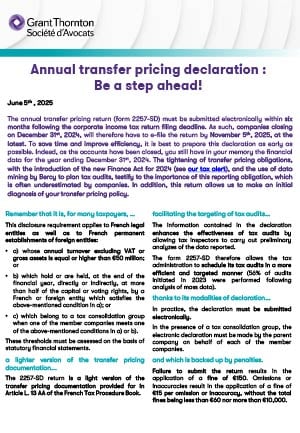 Annual transfer pricing return 2257-SD