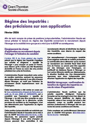 Régime des impatriés : des précisions sur son application