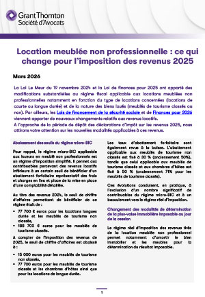 Location meublée non professionnelle