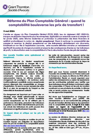 Réforme du Plan Comptable Général 