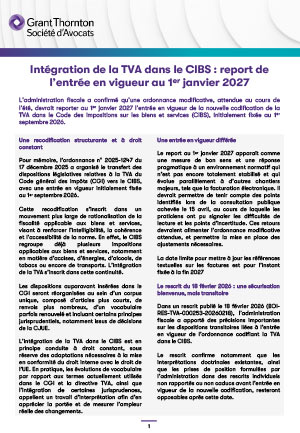 Intégration de la TVA dans le CIBS