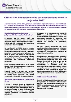 CIBS et TVA financière