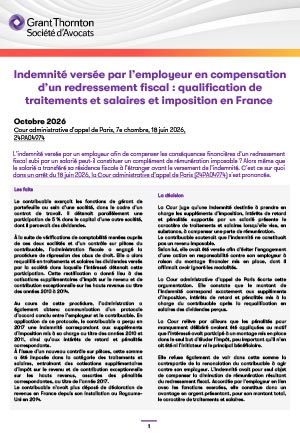 Indemnité versée par l’employeur en compensation d’un redressement fiscal