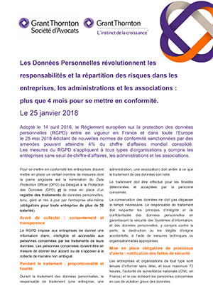 Alerte RGPD Janvier 2018