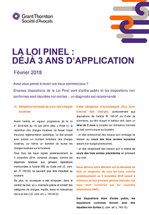 Alerte Les baux commerciaux Loi Pinel