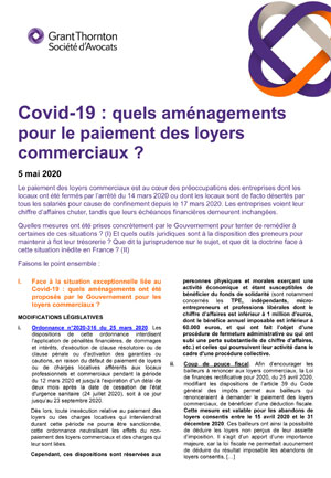 Quels sont les aménagements pour le paiement des loyers commerciaux ?