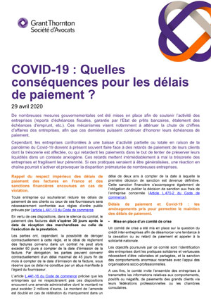COVID-19 : Quelles conséquences pour les délais de paiement ?