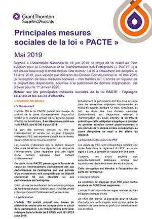 Les mesures sociales de la loi « PACTE »