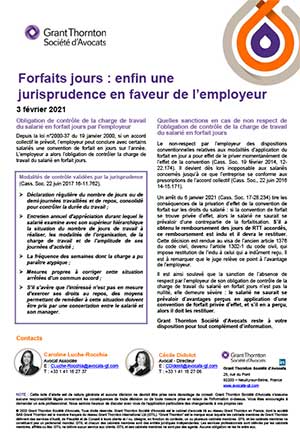 Forfaits jours : enfin une jurisprudence en faveur de l’employeur