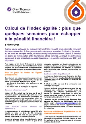 Calcul de l’index égalité plus que quelques semaines pour échapper à la pénalité financière