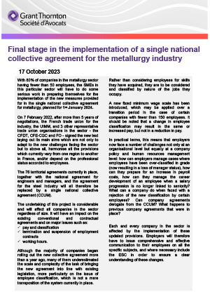 Metallurgy industry: new provisions from January 2024