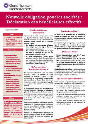 Note d'alerte-Décret juin 2017 Bénéficiaire effectif