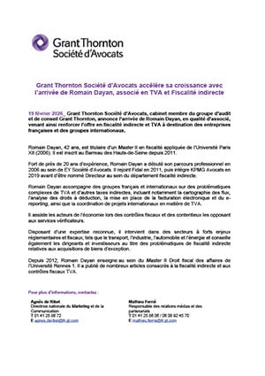 Romain Dayan, associé en TVA et Fiscalité indirecte
