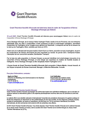 Intervention du cabinet dans l’opération d’acquisition d’Alstom